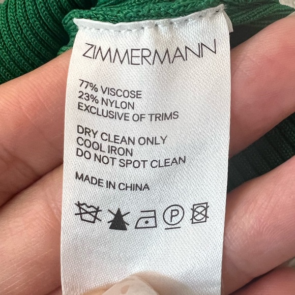 ZIMMERMANN Amari Ribbed-knit Tank In green - Picture 4 of 5